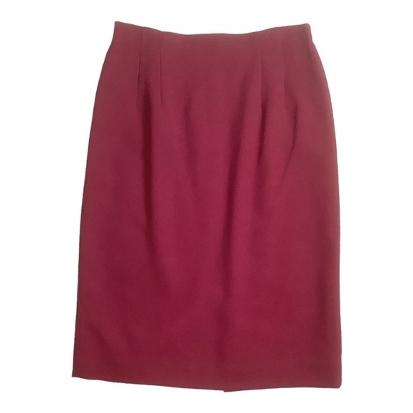 Talbots 100% Pure New‎ Wool Burgundy Career Pencil Skirt USA Made Sz 8 - Picture 5 of 5